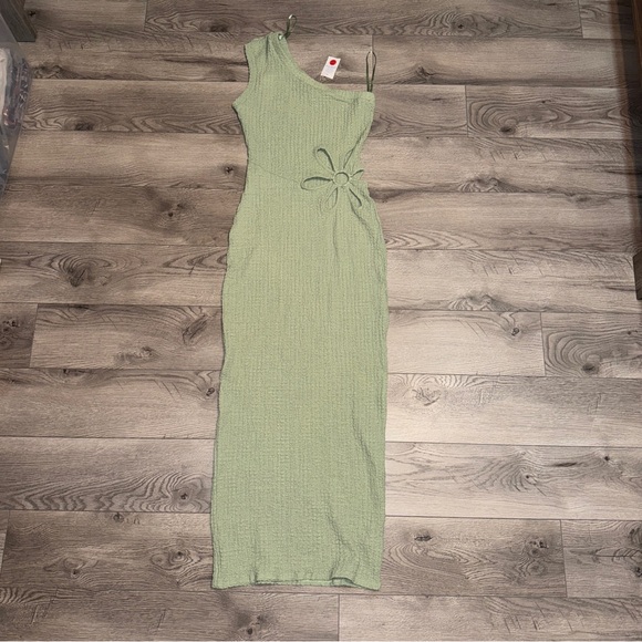 Elegant One Shoulder Light Green Dress - Picture 1 of 7